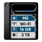 تبلت 13 اینچ اپل مدل IPad Pro 2025 M5 Wi-Fi Nano-Texture ظرفیت 2 ترابایت و رم 16 گیگابایت، رزولوشن دوربین 12 مگاپیکسل، پشتیبانی از قلم و کیبورد - رنگ نقره ای